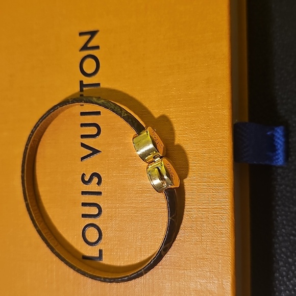 Louis Vuitton Monogram Bracelet with Gold Accents - Picture 4 of 8